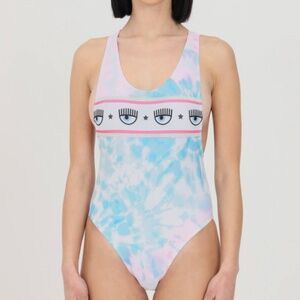 $55 FINAL Chiara Ferragni | BLUE & PINK Logo Band TIE-DYE ONE PIECE SWIMSUIT | S